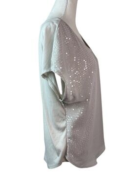Self-esteem Women’s Sequin Scoop Neck Top - Taupe size XL Juniors